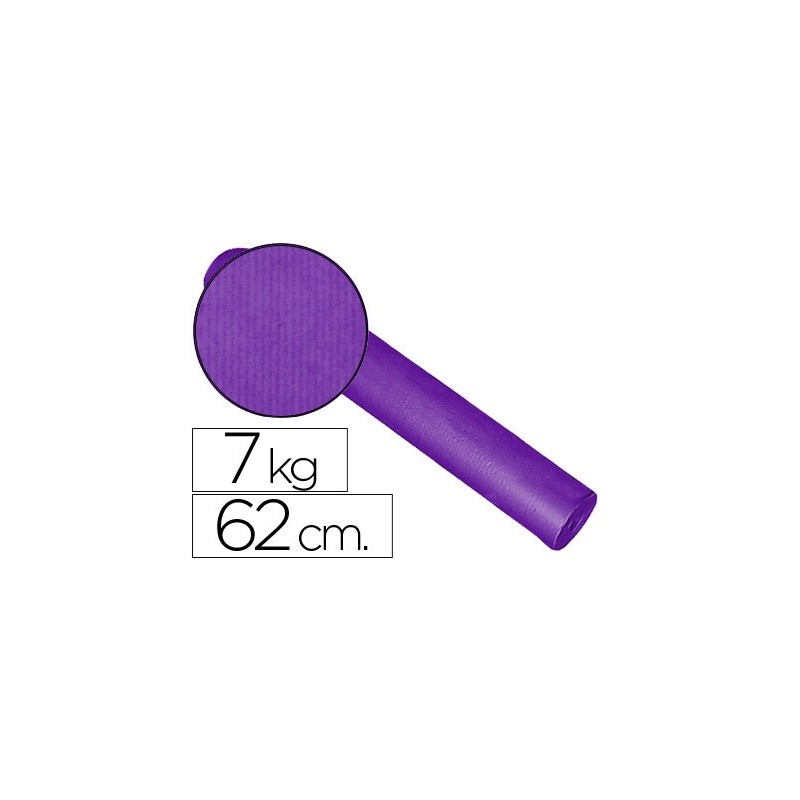 Papel de regalo kraft liso bobina ancho 62 cm peso 7 kg gramaje 60 gr color lila