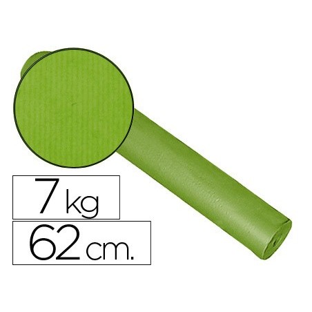 Papel de regalo kraft liso bobina ancho 62 cm peso 7 kg gramaje 60 gr color pistacho