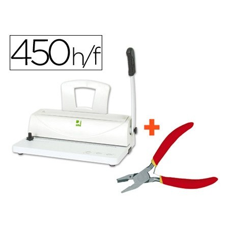 Encuadernadora para espiral q-connect perfora 10 hojas tamaño a4 encuaderna hasta 450 hojas paso 5:1
