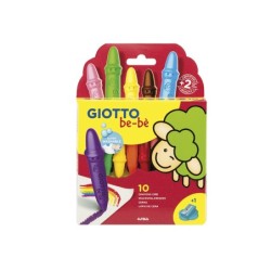 Lapices cera giotto super bebe caja de 10 colores surtidos  sacapuntas