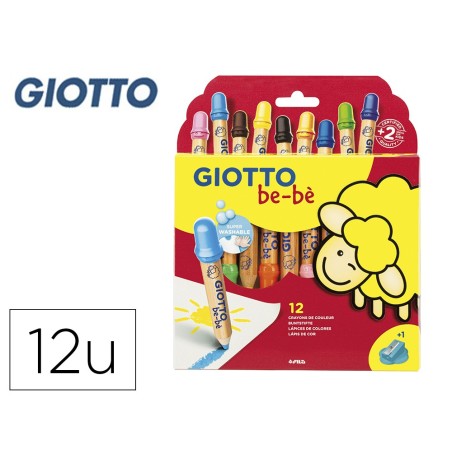 Lapices de colores giotto super bebe caja de 12 lapices colores surtidos  sacapuntas