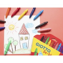 Lapices cera giotto super bebe caja de 10 colores surtidos  sacapuntas