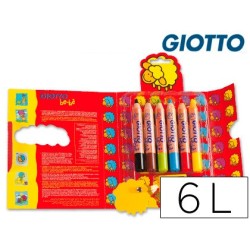 Lapices de colores giotto super bebe caja de 6 lapices colores surtidos  sacapuntas