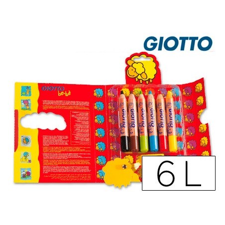 Lapices de colores giotto super bebe caja de 6 lapices colores surtidos  sacapuntas