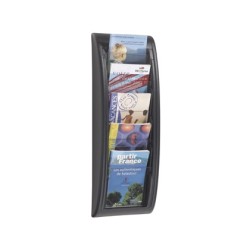 Expositor mural paperflow din a5 negro 5 casillas 650x228x95 mm