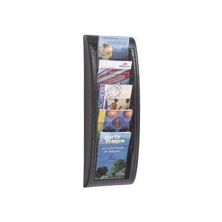 Expositor mural paperflow din a5 negro 5 casillas 650x228x95 mm