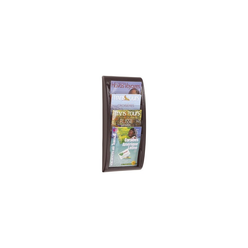 Expositor mural paperflow din a4 negro 4 casillas 650x290x95 mm