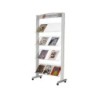 Expositor paperflow de suelo metalico baldas transparentes 4 estantes