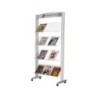 Expositor paperflow de suelo metalico baldas transparentes 4 estantes