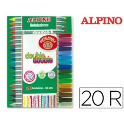 Rotulador alpino double double punta gruesa y punta fina caja de 204 colores surtidos