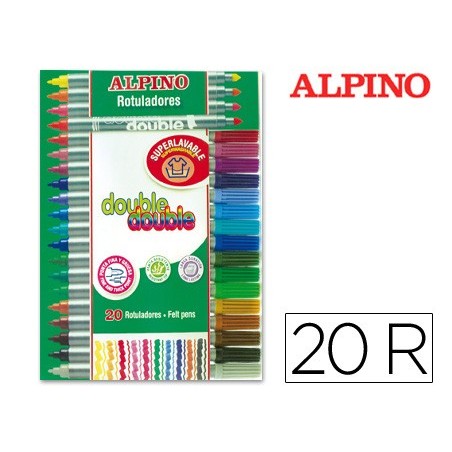Rotulador alpino double double punta gruesa y punta fina caja de 204 colores surtidos