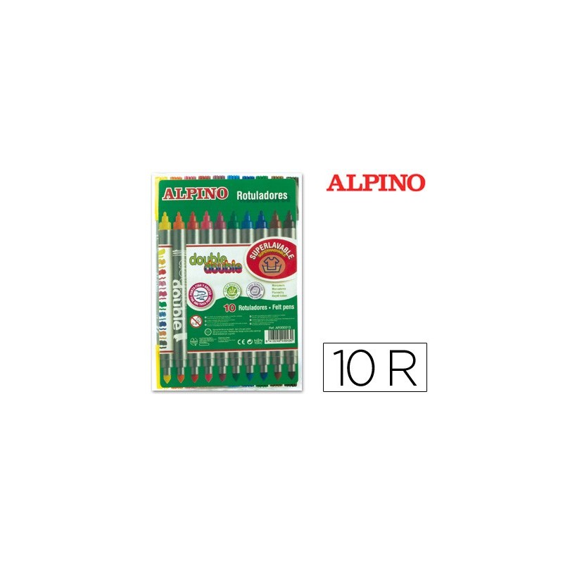Rotulador alpino double double punta gruesa y punta fina caja de 102 colores surtidos
