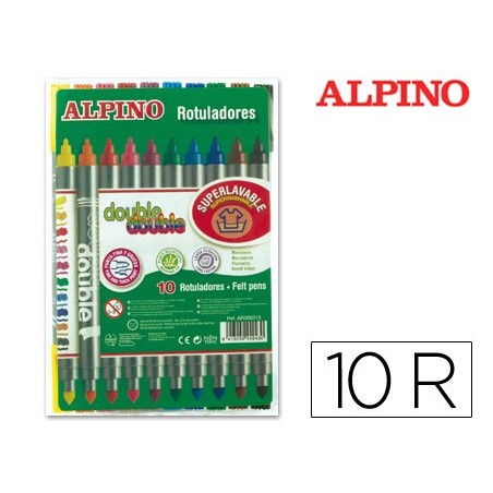 Rotulador alpino double double punta gruesa y punta fina caja de 102 colores surtidos