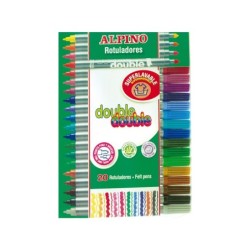 Rotulador alpino double double punta gruesa y punta fina caja de 204 colores surtidos