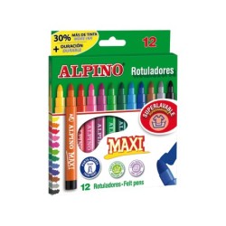 Rotulador alpino maxi caja de 12 colores surtidos