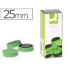 Iman para sujecion q-connect ideal para pizarras magneticas25 mm verde caja de 10 unidades