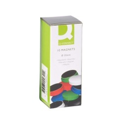 Iman para sujecion q-connect ideal para pizarras magneticas20 mm colores surtidos caja de 10 unidades
