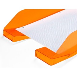 Bandeja sobremesa plastico q-connect naranja transparente 240x70x340 mm