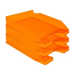 Bandeja sobremesa plastico q-connect naranja transparente 240x70x340 mm
