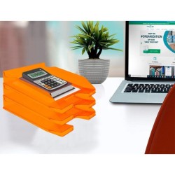 Bandeja sobremesa plastico q-connect naranja transparente 240x70x340 mm