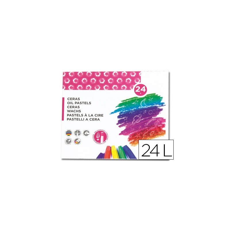 Lapices cera blanda liderpapel caja de 24 unidades colores surtidos