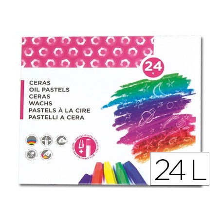 Lapices cera blanda liderpapel caja de 24 unidades colores surtidos