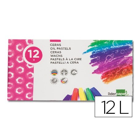 Lapices cera blanda liderpapel caja de 12 unidades colores surtidos