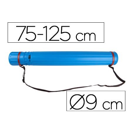 Portaplanos plastico liderpapel diametro 9 cm extensible hasta 125 cm azul