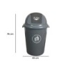 Papelera contenedor q-connect plastico con tapadera 80l color gris 450x760 mm