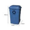 Papelera contenedor q-connect plastico con tapadera 240l color azul 1040x620x610 mm con ruedas