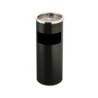 Cenicero papelera metalico q-connect con recogecolillas negro 61,5x25 cm