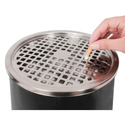 Cenicero papelera metalico q-connect con recogecolillas negro 61,5x25 cm