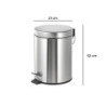 Papelera metalica q-connect con pedal cromada 32x21 cm capacidad 6 litros