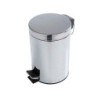 Papelera metalica q-connect con pedal cromada 32x21 cm capacidad 6 litros