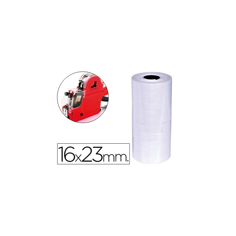 Etiquetas q-connect blanca 16x23 mm lisa rollo 700 etiquetas para etiquetadora q-connect kf00711
