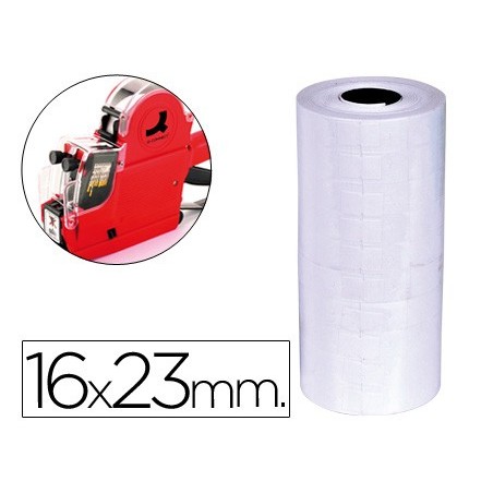 Etiquetas q-connect blanca 16x23 mm lisa rollo 700 etiquetas para etiquetadora q-connect kf00711