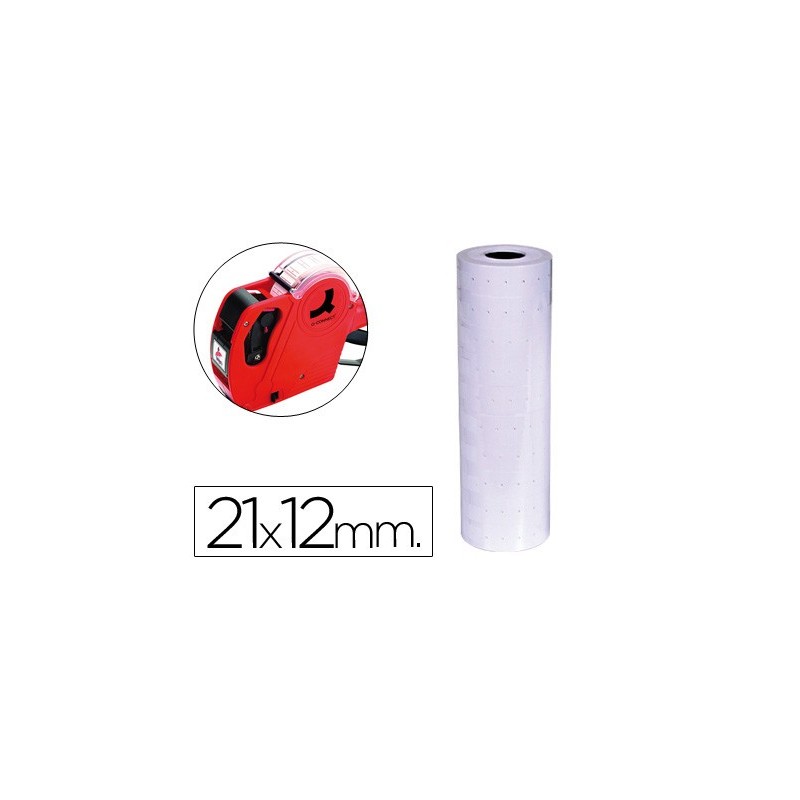 Etiquetas q-connect blanca 21x12 mm lisa rollo 1000 etiquetas para etiquetadora connect kf00712