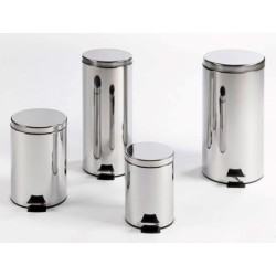Papelera metalica q-connect con pedal cromada 32x21 cm capacidad 6 litros