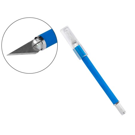 Bisturi q-connect metalico aleacion de aluminio con goma - 5 cuchillas de repuesto - blister 1 unidad