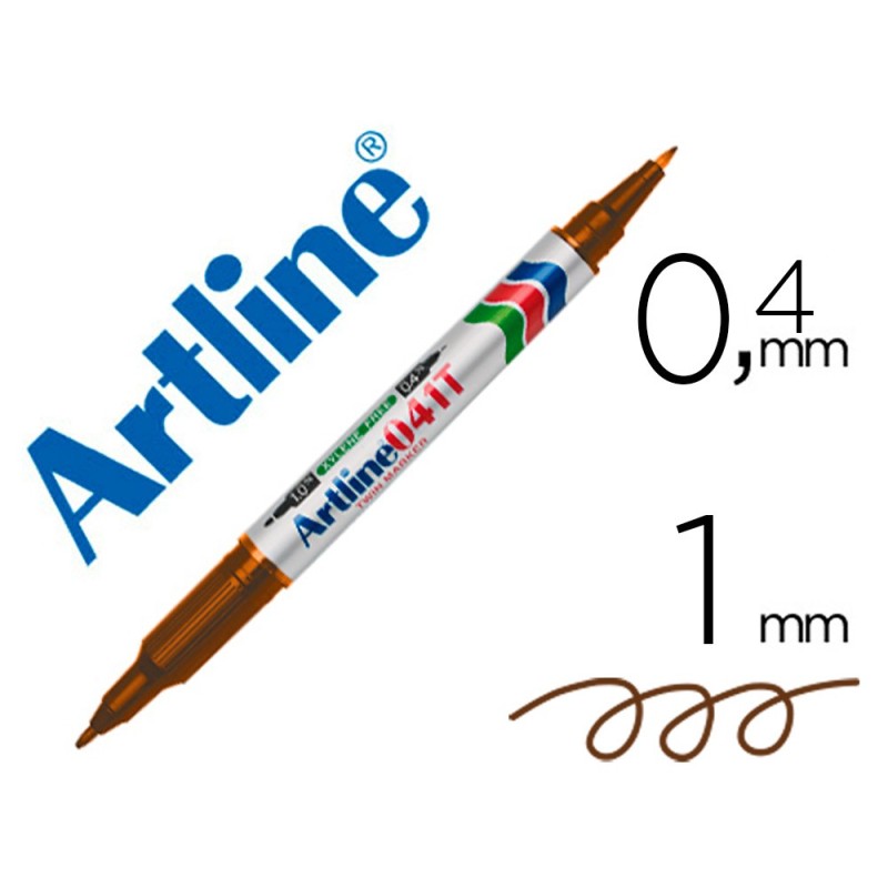 Rotulador artline marcador permanente ek-041t marron -doble punta 0.4 y 1.0 mm Rotulador artline marcador permanente ek-041t marron -doble punta 0.4 y 1.0 mm