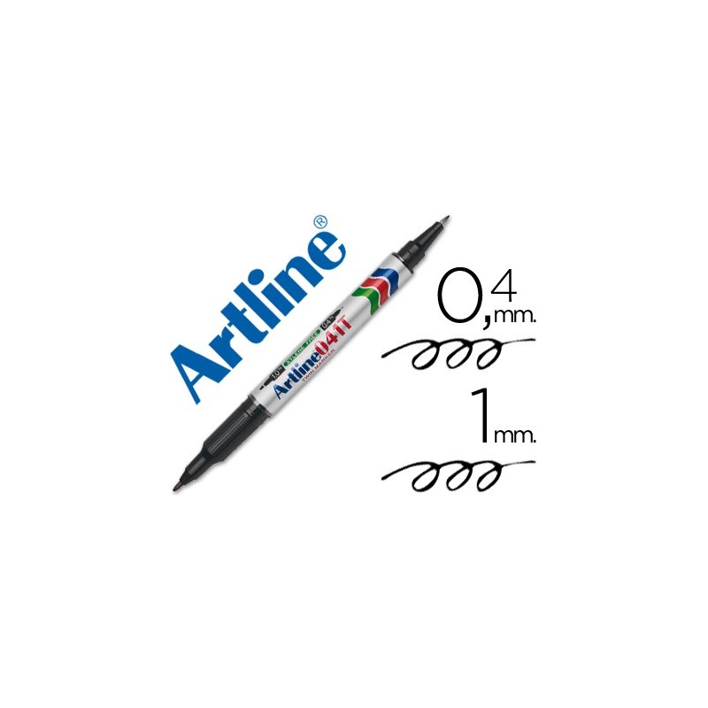 Rotulador artline marcador permanente ek-041t negro doble punta 0,4 y 1,0 mm Rotulador artline marcador permanente ek-041t negro doble punta 0,4 y 1,0 mm