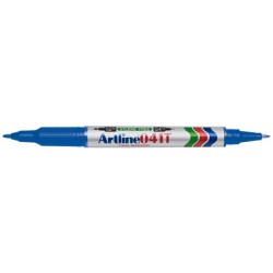 Rotulador artline marcador permanente ek-041t azul doble punta 0.4 y 1.0 mm