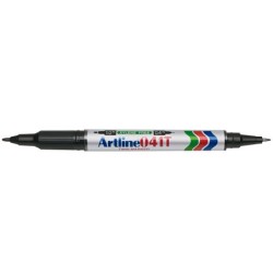 Rotulador artline marcador permanente ek-041t negro doble punta 0,4 y 1,0 mm