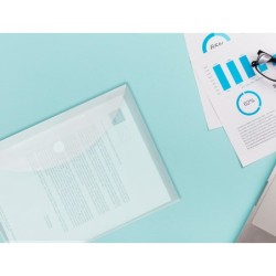 Carpeta liderpapel dossier a4 cierre de velcro transparente