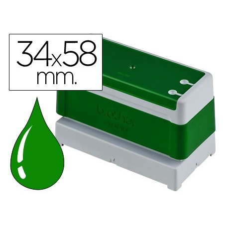 Sello automatico brother 34 mm x 58 mm verde