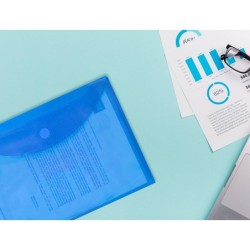 Carpeta liderpapel dossier a4 cierre de velcro azul