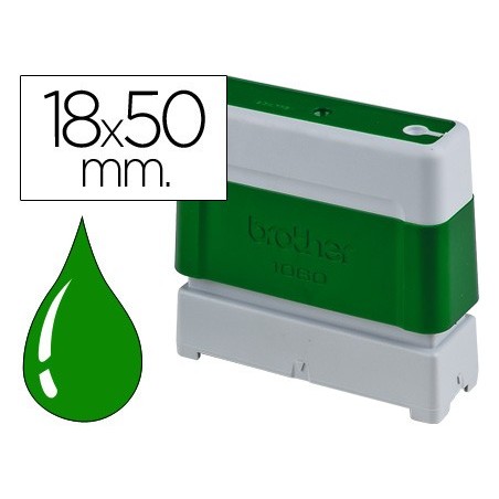 Sello automatico brother 18 mm x 50 mm verde