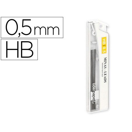 Minas liderpapel grafito 0,5 mm hb tubo de 12 minas longitud 60 mm