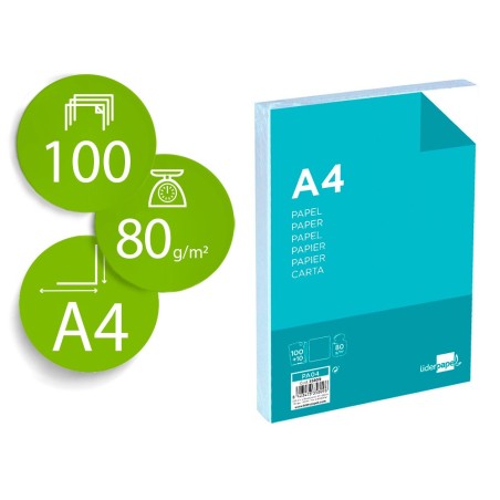 Papel liderpapel a4 8og/m2 liso paquete de 100 hojas  10 hojas gratis