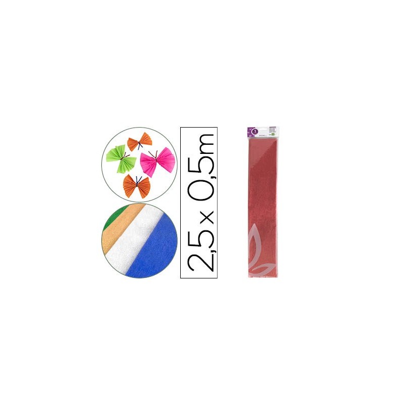 Papel crespon liderpapel 50 cm x 2.5m metalizado rojo